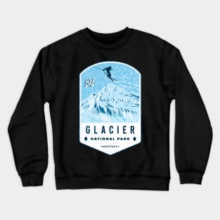 Ski Glacier National Park Montana Crewneck Sweatshirt